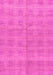 Machine Washable Checkered Pink Modern Rug, wshabs1492pnk