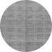 Round Checkered Gray Modern Rug, abs1492gry