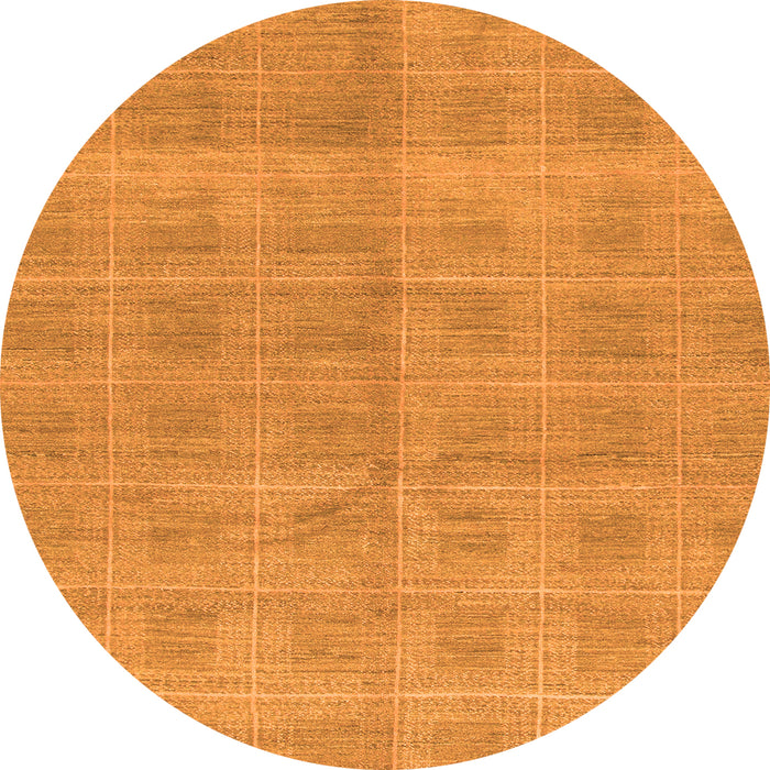 Round Checkered Orange Modern Rug, abs1492org