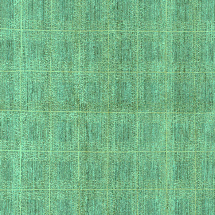 Square Checkered Turquoise Modern Rug, abs1492turq