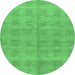 Round Checkered Emerald Green Modern Rug, abs1492emgrn