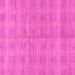 Square Machine Washable Checkered Pink Modern Rug, wshabs1492pnk