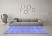 Machine Washable Checkered Blue Modern Rug in a Living Room, wshabs1492blu