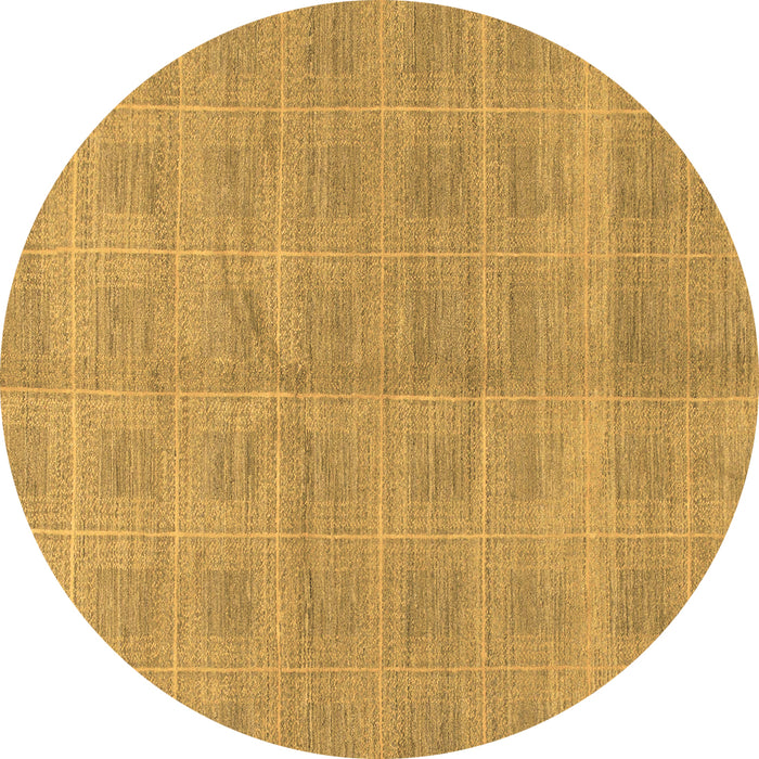 Round Machine Washable Checkered Brown Modern Rug, wshabs1492brn