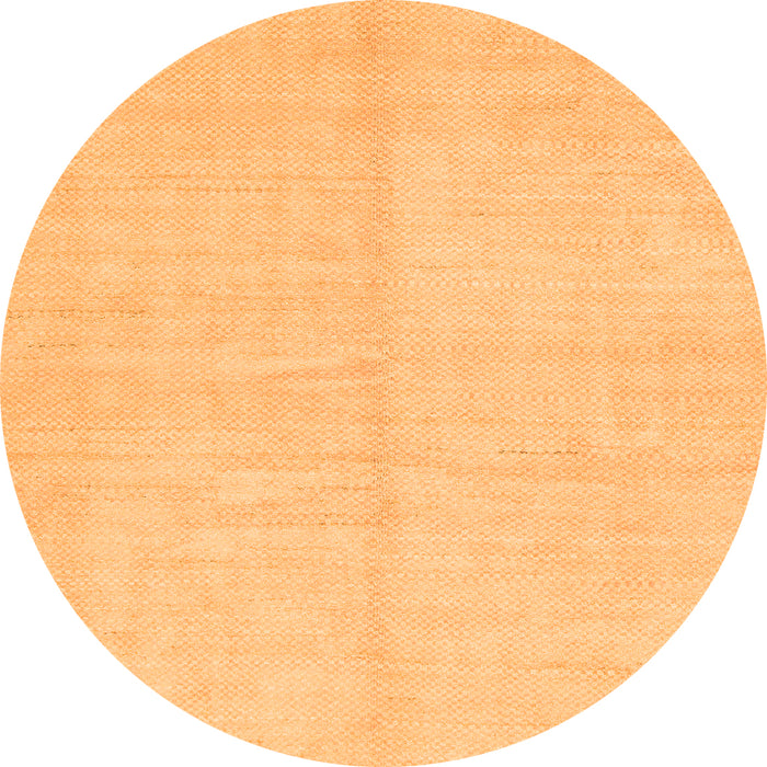 Round Machine Washable Solid Orange Modern Area Rugs, wshabs1493org