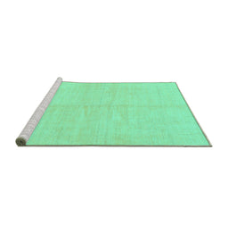 Sideview of Machine Washable Solid Turquoise Modern Area Rugs, wshabs1493turq
