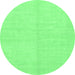 Round Solid Emerald Green Modern Rug, abs1493emgrn