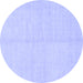 Round Solid Blue Modern Rug, abs1493blu