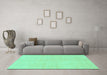 Machine Washable Solid Turquoise Modern Area Rugs in a Living Room,, wshabs1493turq