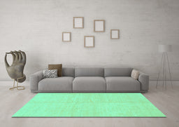 Machine Washable Solid Turquoise Modern Area Rugs in a Living Room,, wshabs1493turq