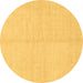 Round Machine Washable Solid Brown Modern Rug, wshabs1493brn