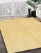 Machine Washable Abstract Chrome Gold Yellow Rug in a Family Room, wshabs1493