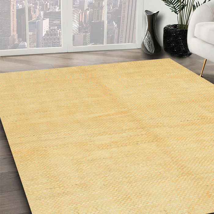 Machine Washable Abstract Chrome Gold Yellow Rug in a Family Room, wshabs1493
