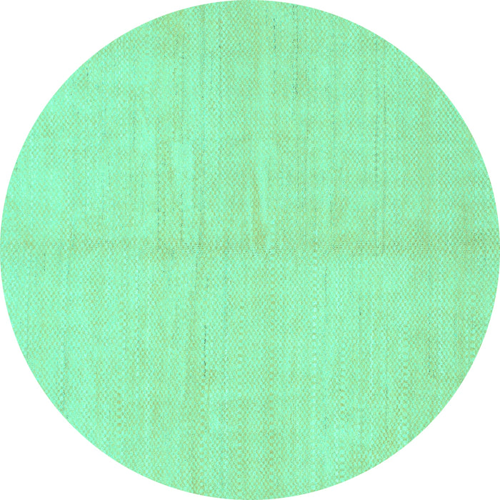Round Solid Turquoise Modern Rug, abs1493turq