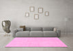 Machine Washable Solid Pink Modern Rug in a Living Room, wshabs1493pnk