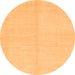 Round Solid Orange Modern Rug, abs1493org