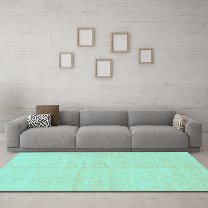 Machine Washable Solid Light Blue Modern Rug in a Living Room, wshabs1493lblu