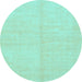 Round Solid Light Blue Modern Rug, abs1493lblu