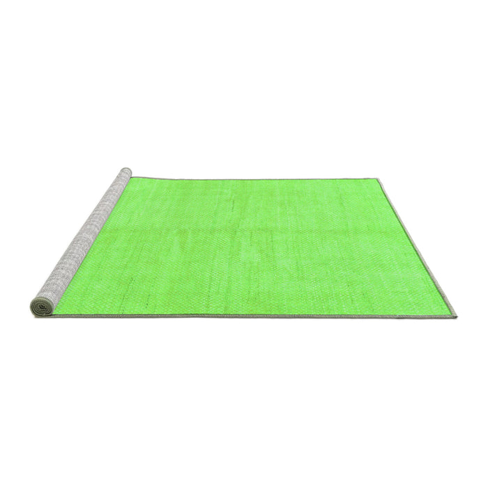 Sideview of Machine Washable Solid Green Modern Area Rugs, wshabs1493grn