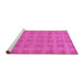 Sideview of Machine Washable Checkered Pink Modern Rug, wshabs1494pnk