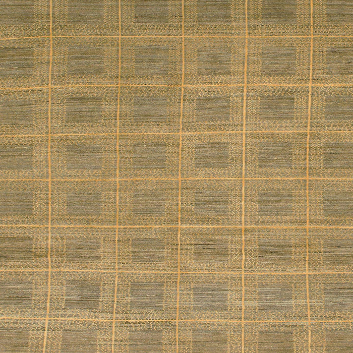 Square Abstract Gold Checkered Rug, abs1494