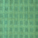 Square Checkered Turquoise Modern Rug, abs1494turq