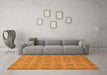 Machine Washable Checkered Orange Modern Area Rugs in a Living Room, wshabs1494org