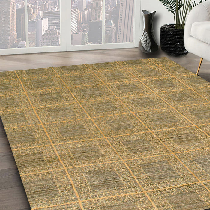 Machine Washable Abstract Gold Rug in a Family Room, wshabs1494
