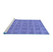 Sideview of Machine Washable Checkered Blue Modern Rug, wshabs1494blu