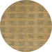 Round Abstract Gold Checkered Rug, abs1494