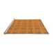 Sideview of Machine Washable Checkered Orange Modern Area Rugs, wshabs1494org