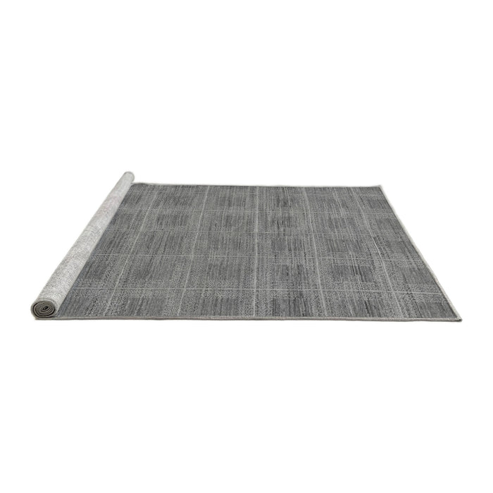 Sideview of Machine Washable Checkered Gray Modern Rug, wshabs1494gry