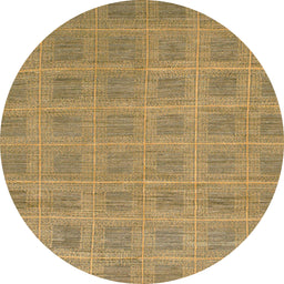 Round Machine Washable Abstract Gold Rug, wshabs1494
