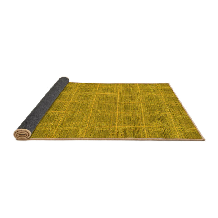 Sideview of Checkered Yellow Modern Rug, abs1494yw
