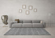 Machine Washable Checkered Gray Modern Rug in a Living Room,, wshabs1494gry