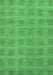Machine Washable Checkered Emerald Green Modern Area Rugs, wshabs1494emgrn