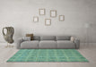 Machine Washable Checkered Light Blue Modern Rug in a Living Room, wshabs1494lblu