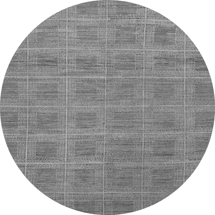 Round Machine Washable Checkered Gray Modern Rug, wshabs1494gry