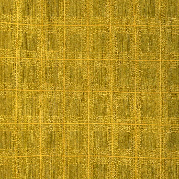 Square Machine Washable Checkered Yellow Modern Rug, wshabs1494yw