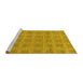 Sideview of Machine Washable Checkered Yellow Modern Rug, wshabs1494yw