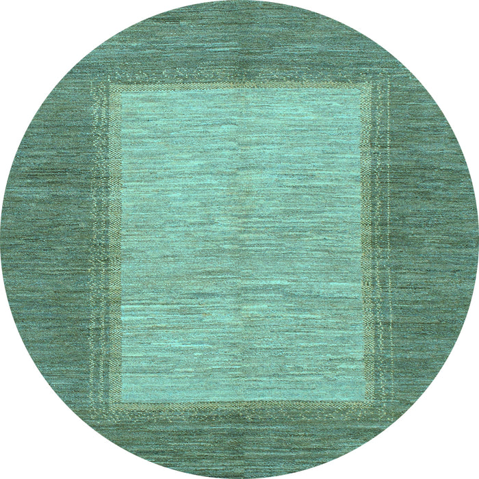 Round Abstract Light Blue Modern Rug, abs1495lblu