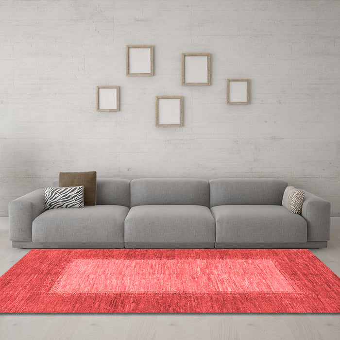 Modern Red Washable Rugs