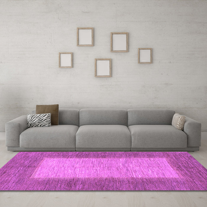 Machine Washable Abstract Purple Modern Area Rugs in a Living Room, wshabs1495pur