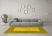 Machine Washable Abstract Yellow Modern Rug in a Living Room, wshabs1495yw