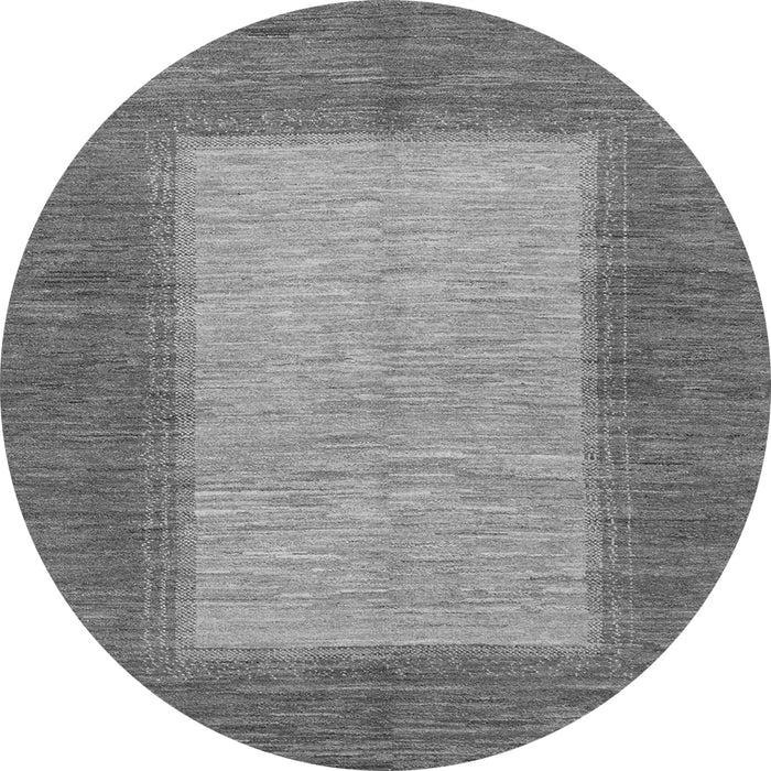 Round Machine Washable Abstract Gray Modern Rug, wshabs1495gry