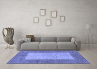 Machine Washable Abstract Blue Modern Rug, wshabs1495blu