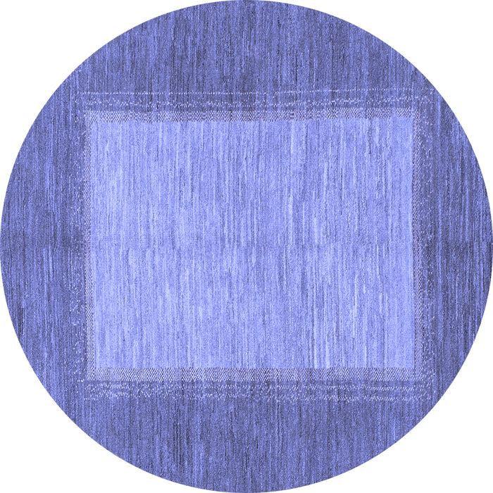 Round Machine Washable Abstract Blue Modern Rug, wshabs1495blu