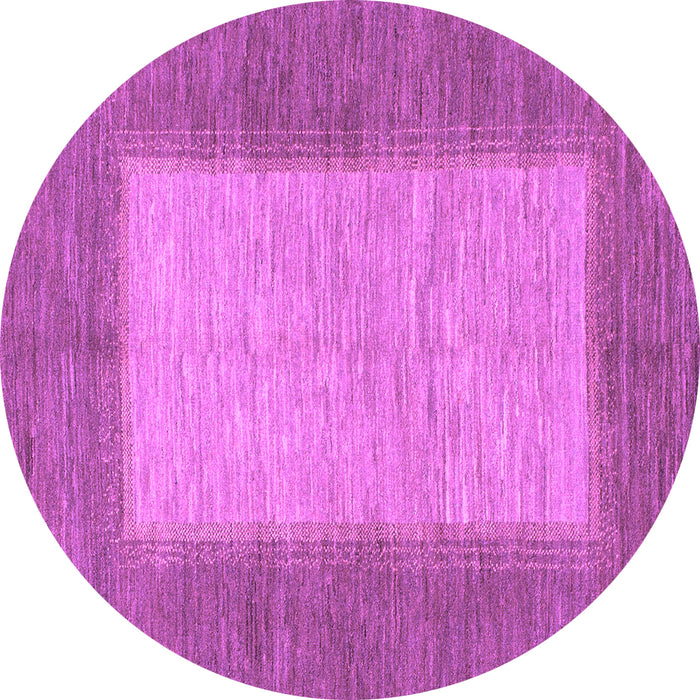 Round Abstract Purple Modern Rug, abs1495pur