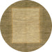 Round Abstract Metallic Gold Modern Rug, abs1495