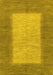 Machine Washable Abstract Yellow Modern Rug, wshabs1495yw